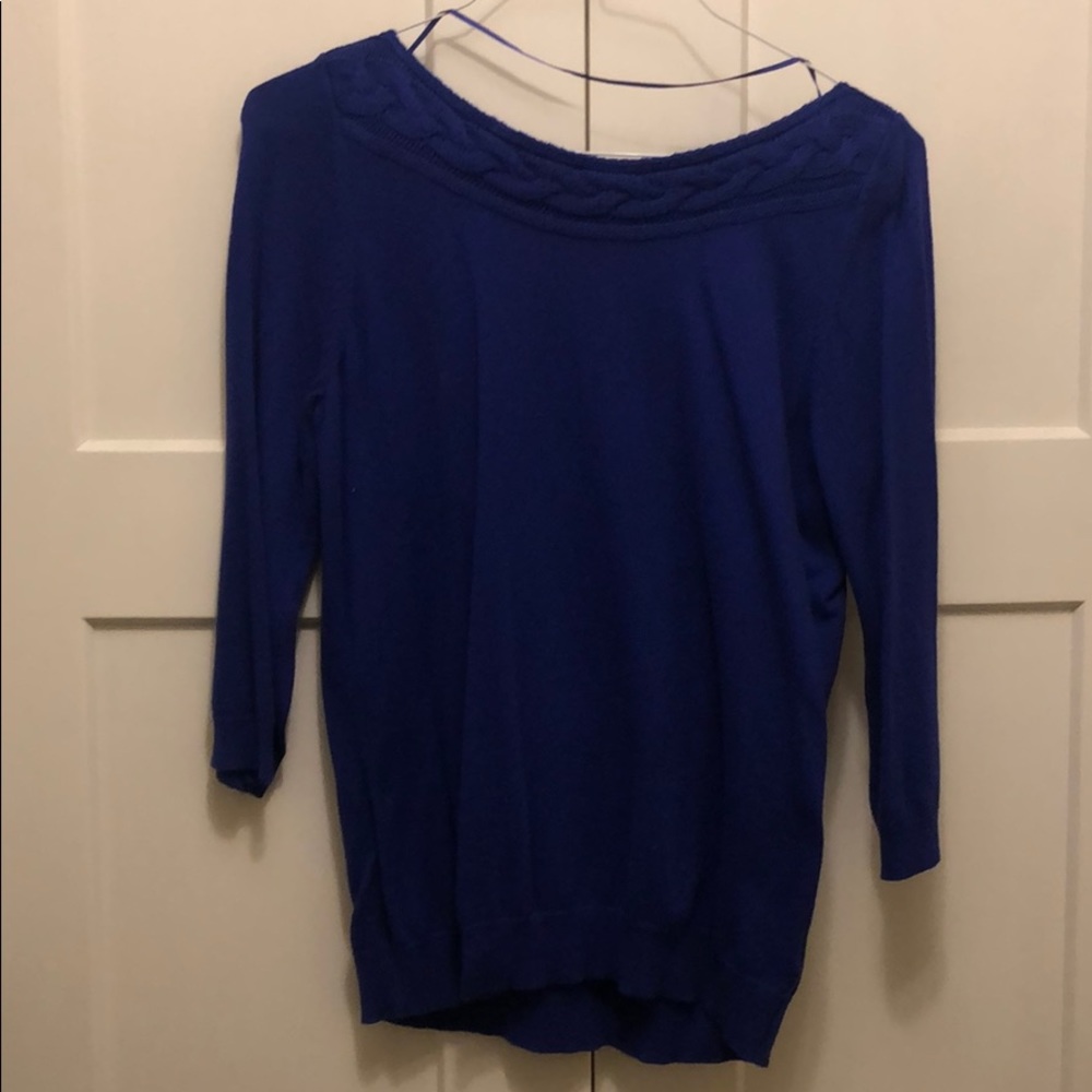 Blue Quarter Length Sweater
